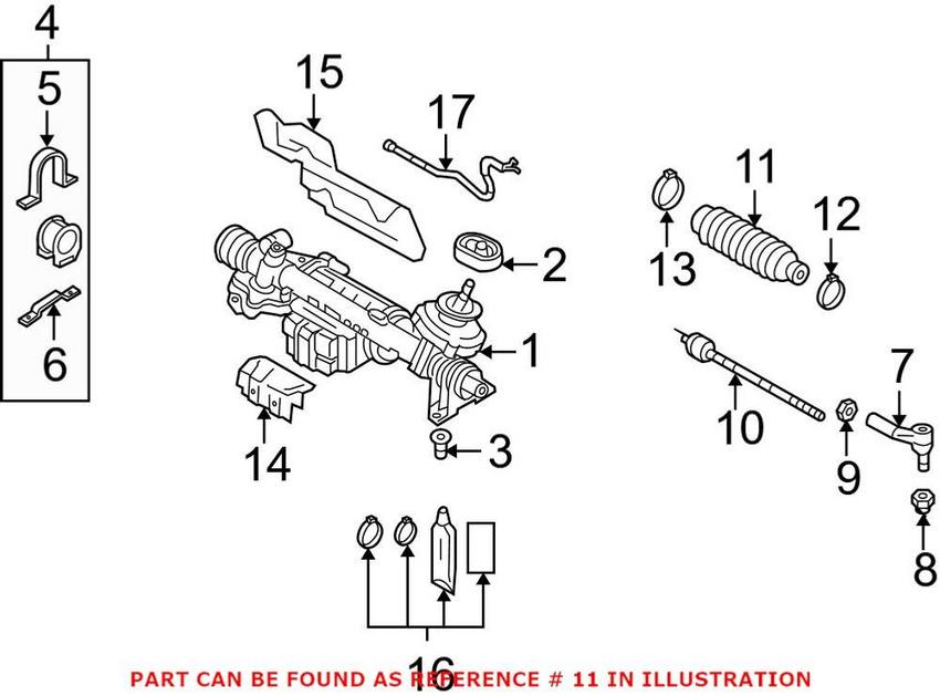 VW Rack and Pinion Bellows 1K0423831A